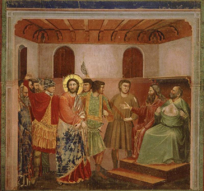 jesus infor oversteprasten kajafas, GIOTTO di Bondone